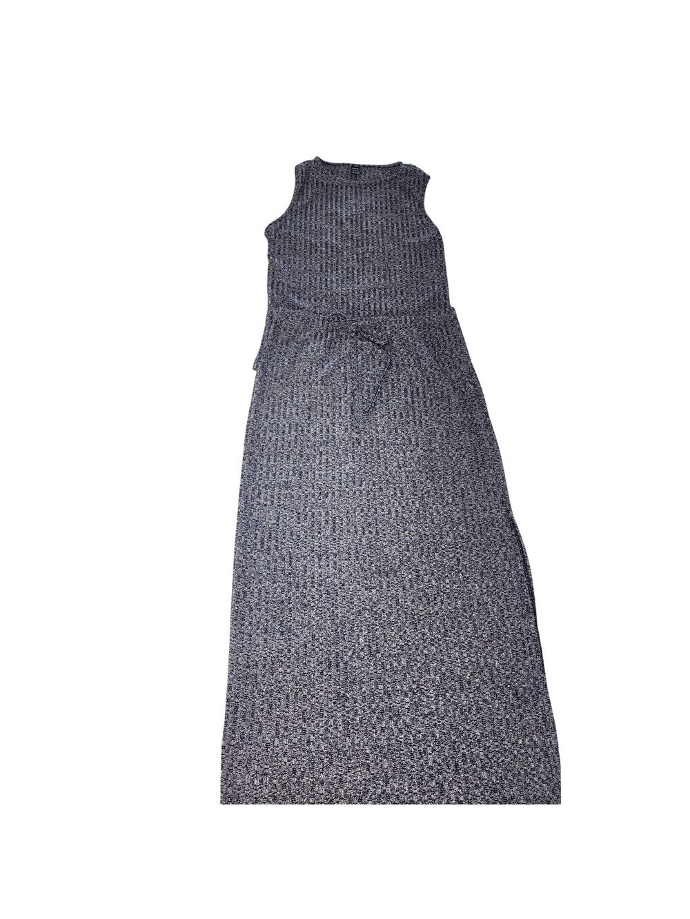 Gray Ribbed Tank Maxi Skirt Set XL